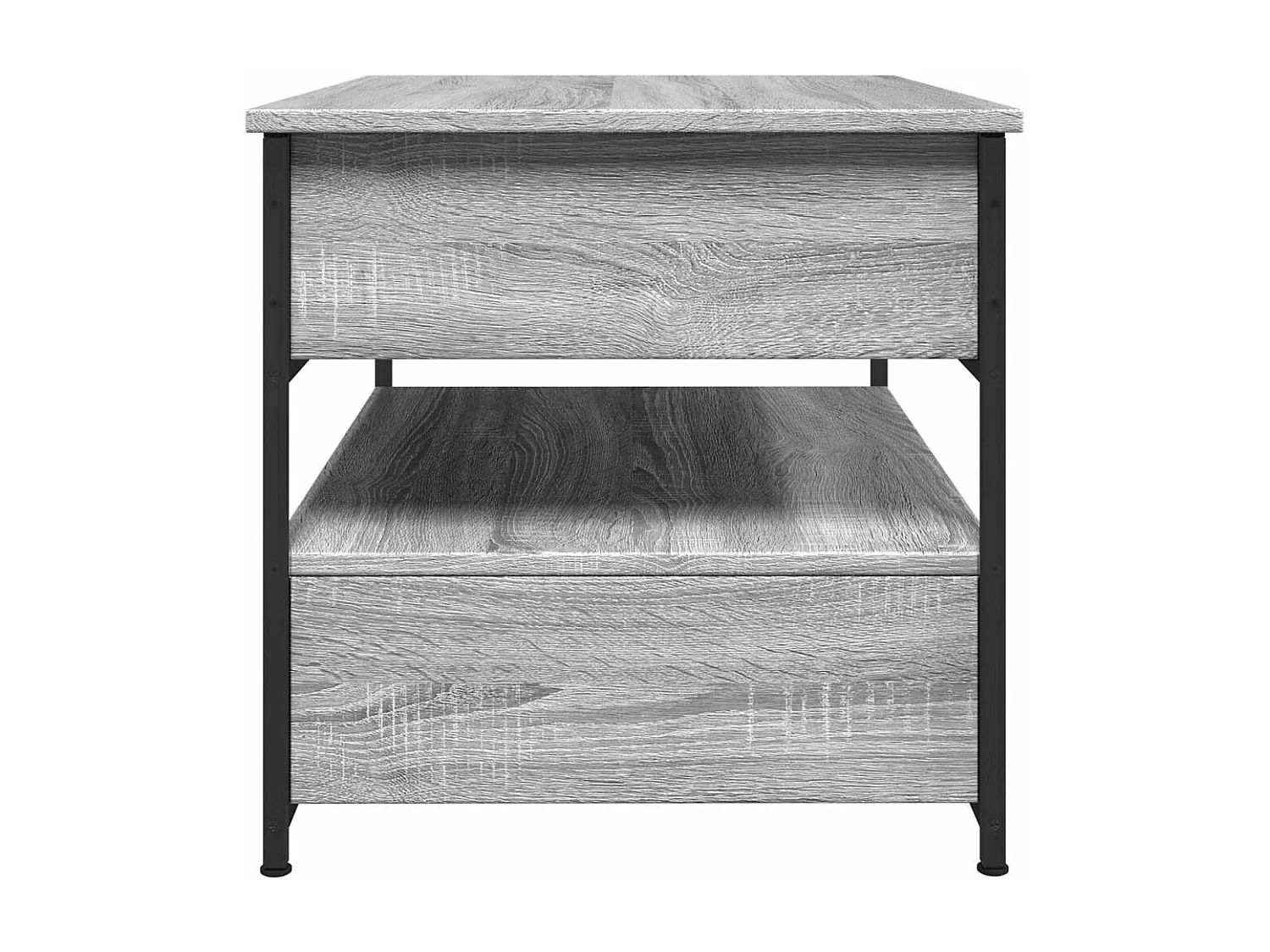 Table basse sonoma gris 70x50x50 cm bois d'ingénierie et métal