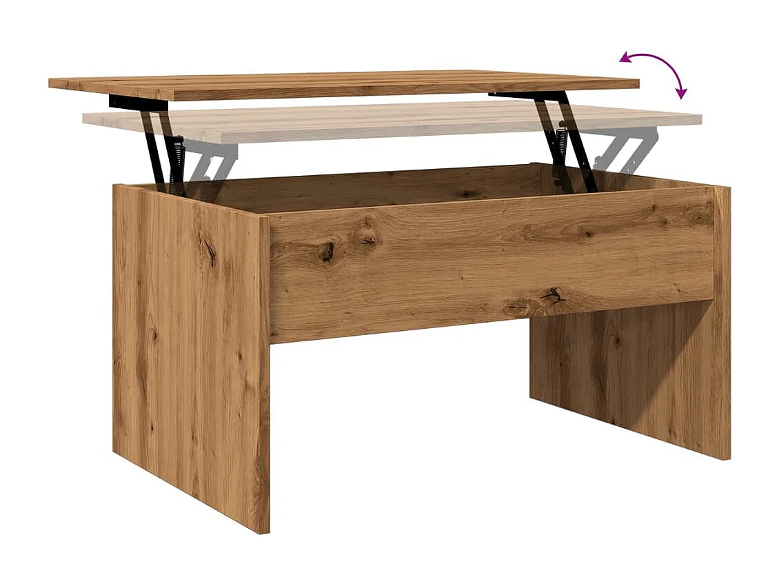 Mesa de centro madera ingeniería roble artisan 80x50,5x41,5 cm