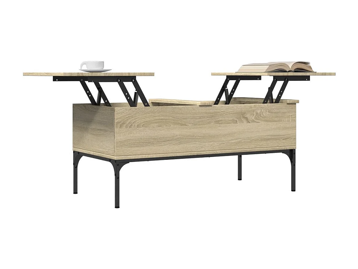 Table basse chêne sonoma 100x50x45cm bois d'ingénierie et métal