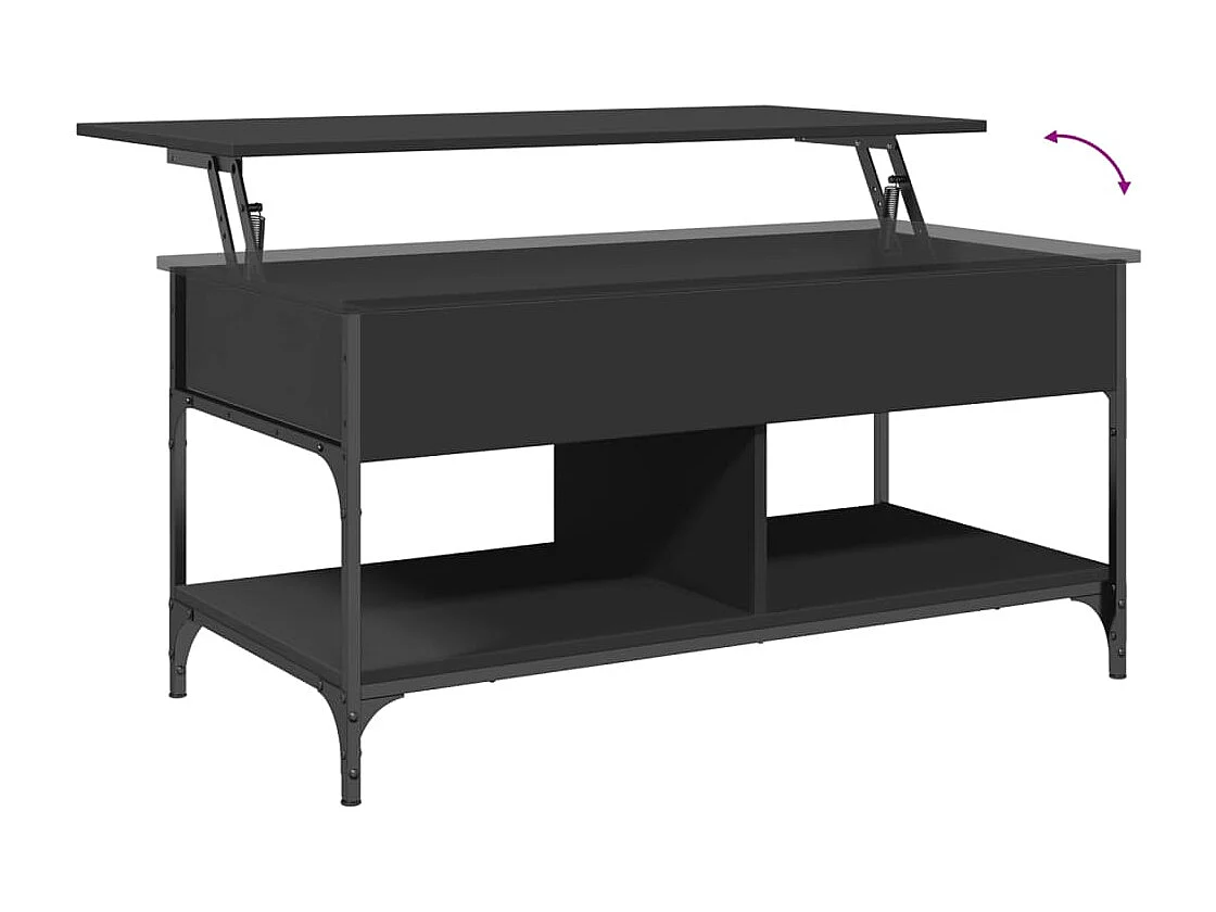 Salontafel 100x50x50 cm bewerkt hout en metaal zwart