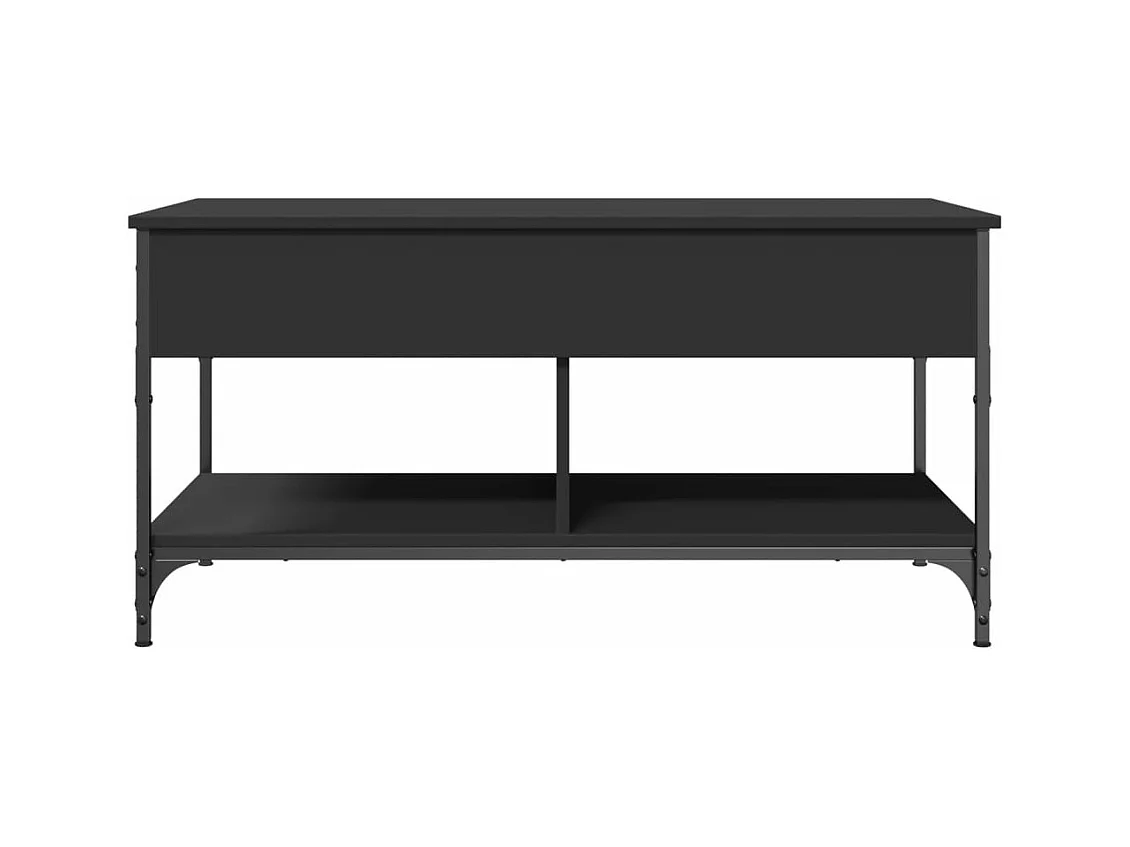 Table basse noir 100x50x50 cm bois d'ingénierie et métal