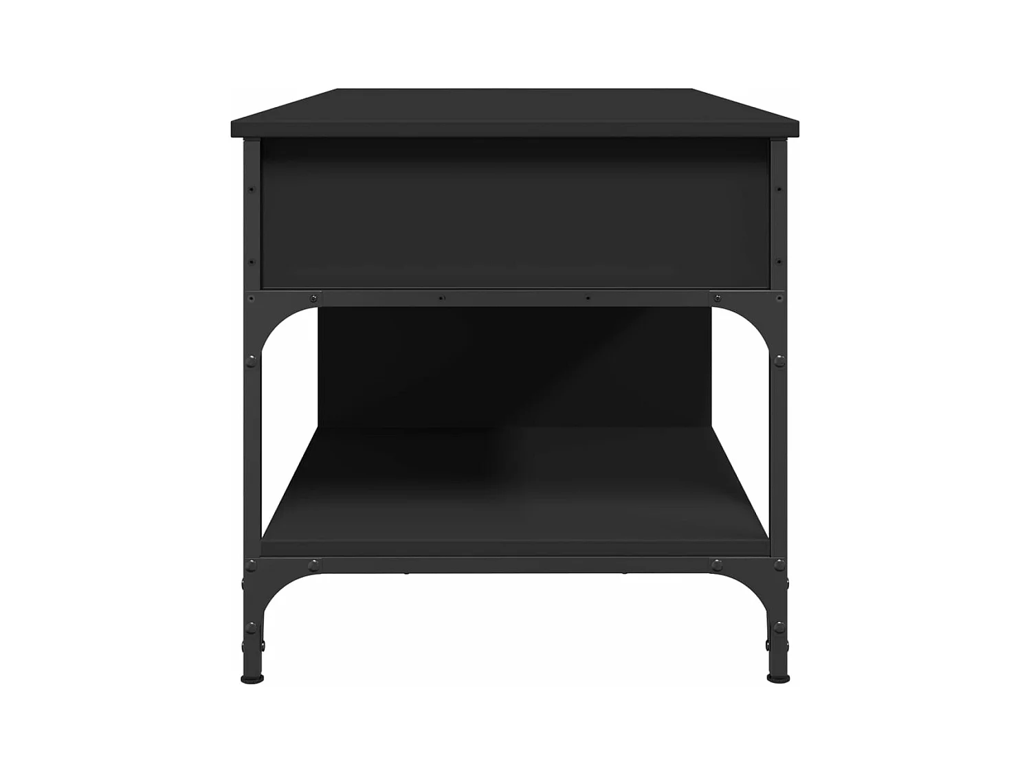 Table basse noir 100x50x50 cm bois d'ingénierie et métal