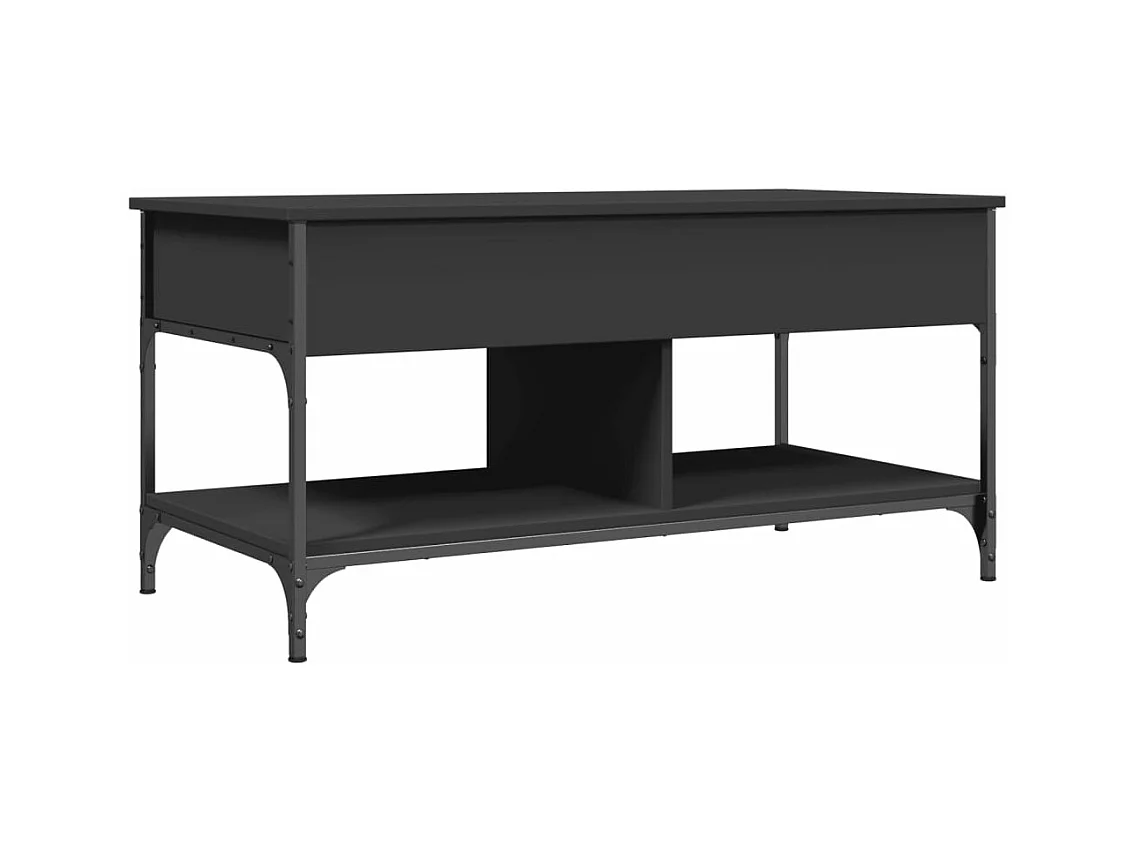 Table basse noir 100x50x50 cm bois d'ingénierie et métal