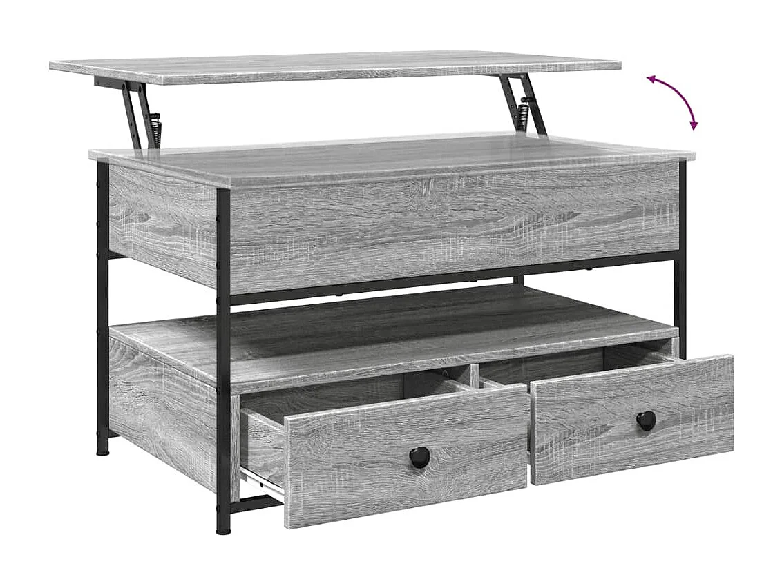 Mesa de centro madera ingeniería gris Sonoma 85x50x50 cm