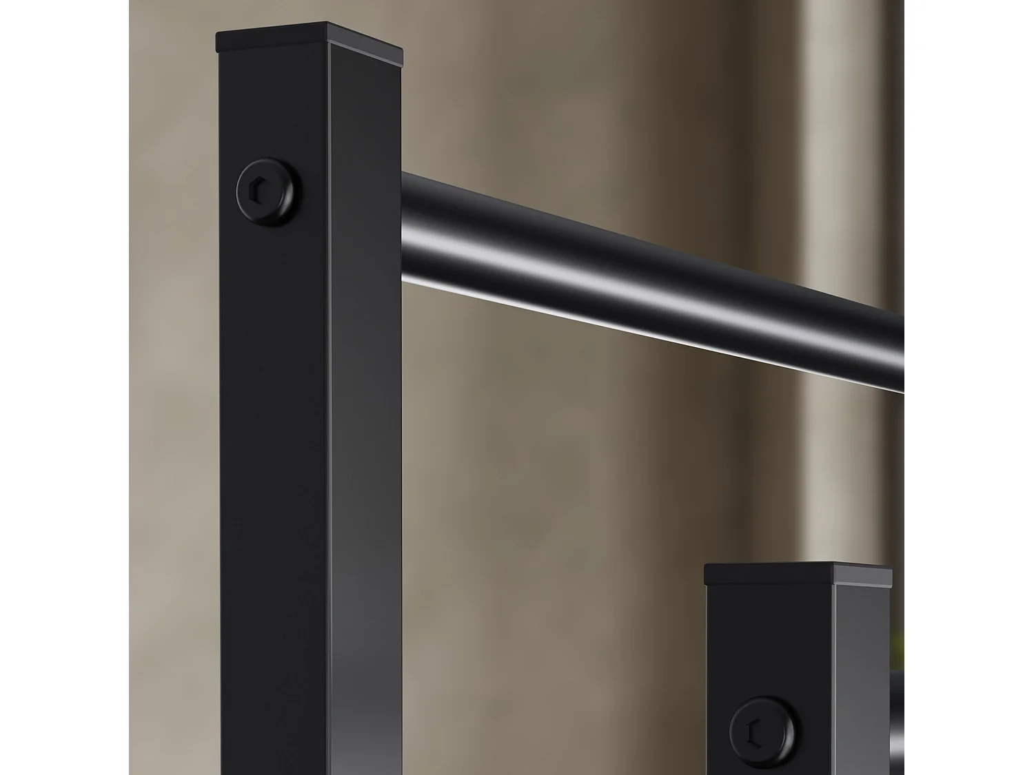 Porte-serviettes - Métal - 45 x 22 x 85cm - Noir - Anoka