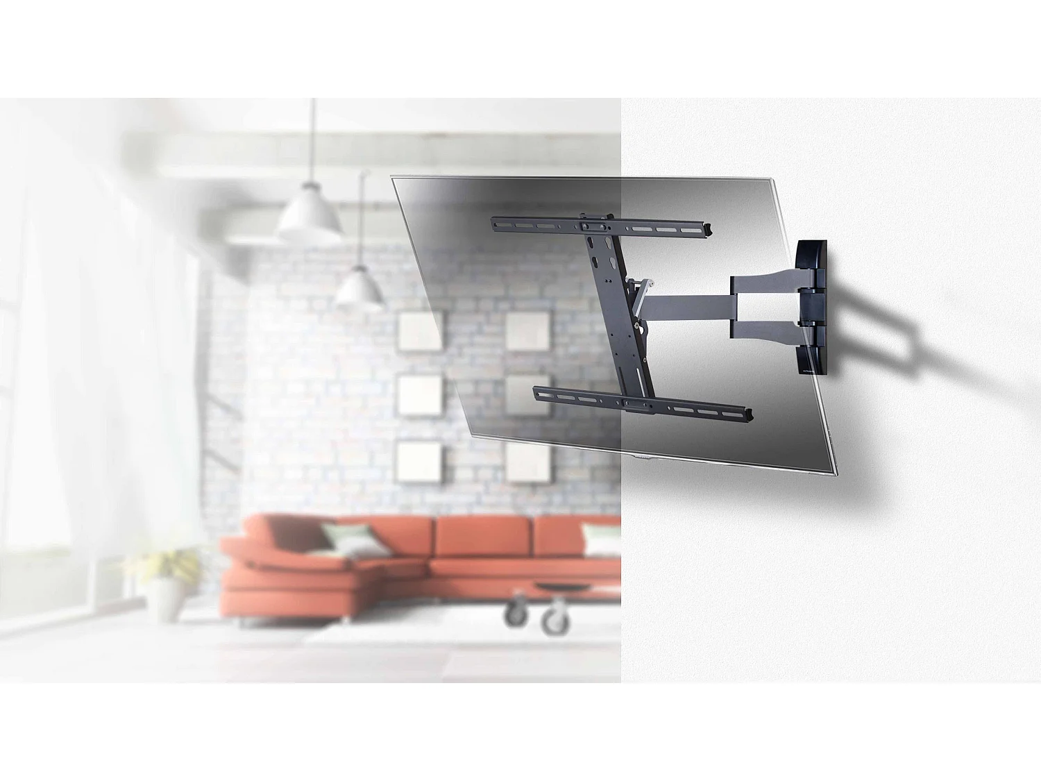 TV wall mount WS100 Black H. 40 x W. 50 x D. 4 cm