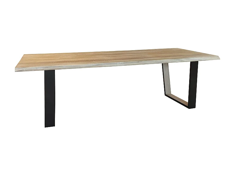 Now's Home - Table En Bois D'acacia Et Pieds En Metal Noir 235cm