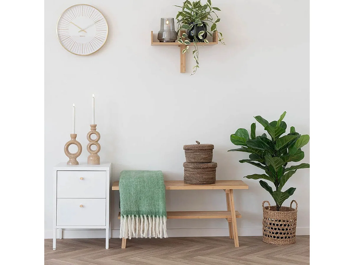 HUGO - Chevet  2 Tiroirs en Métal Laqué Blanc