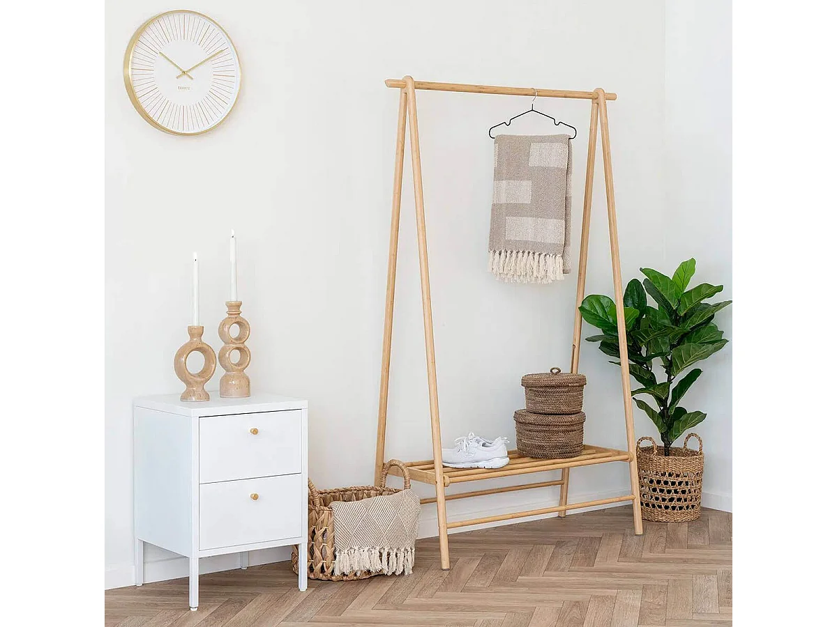 HUGO - Chevet  2 Tiroirs en Métal Laqué Blanc