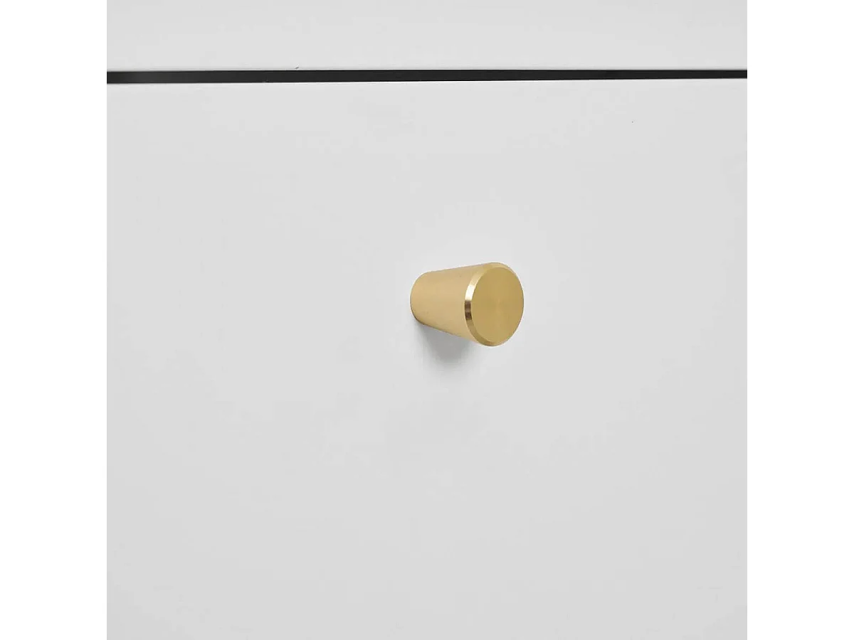 HUGO - Chevet  2 Tiroirs en Métal Laqué Blanc