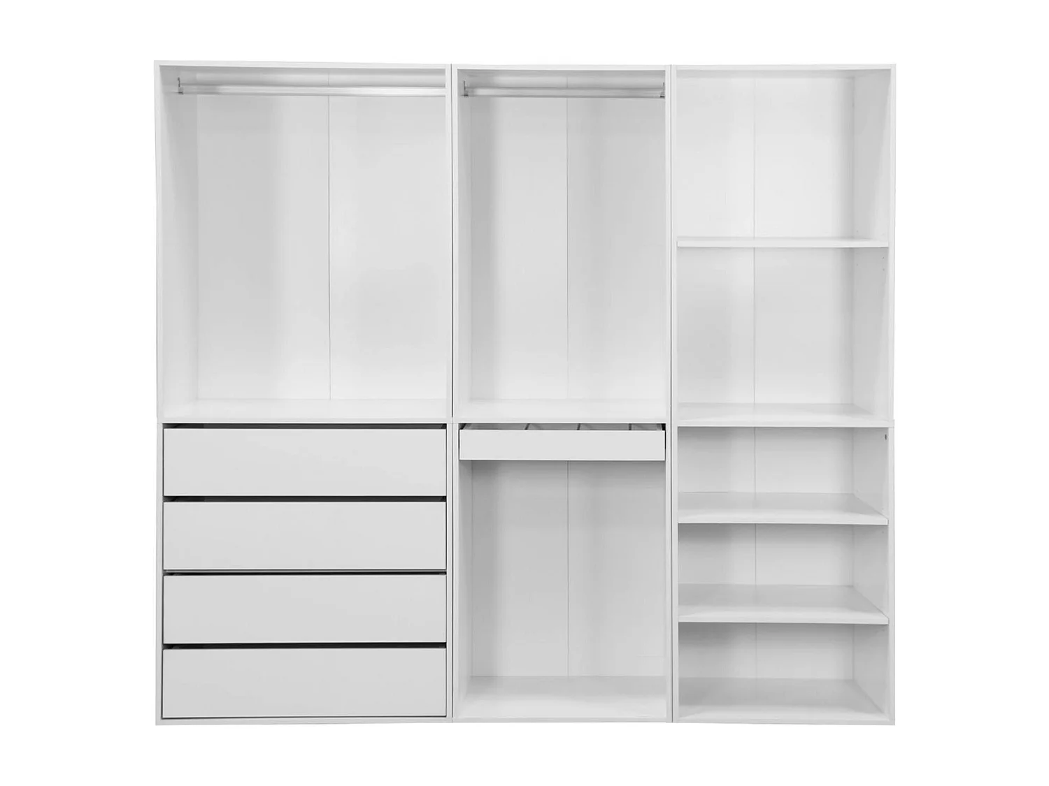 Armadio guardaroba modulare con 3 elementi, bianco