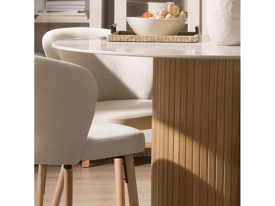 Table à manger effet bois chêne marron 120x75