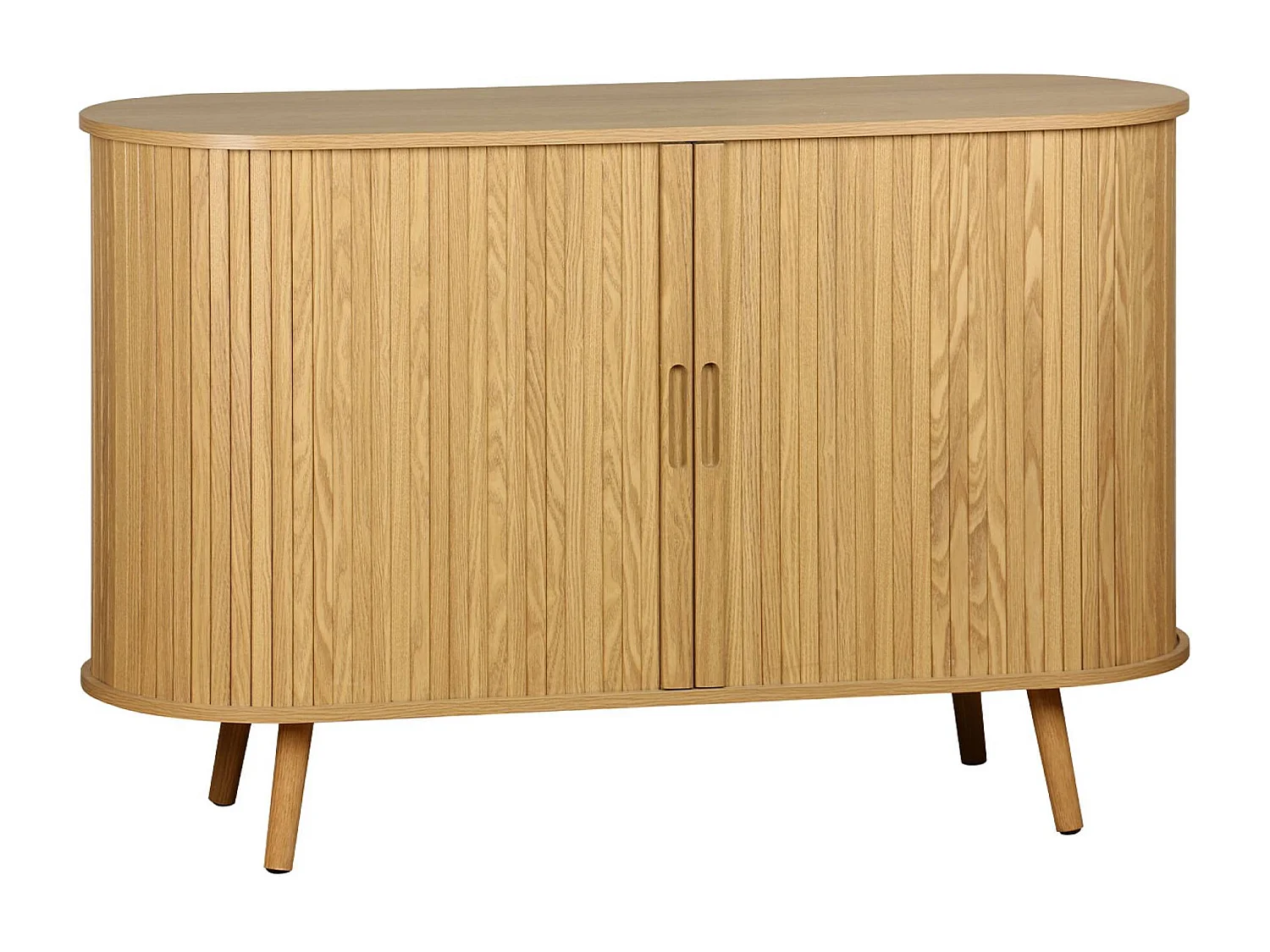 Aparador escandinavo con 2 puertas correderas, 120cm natural