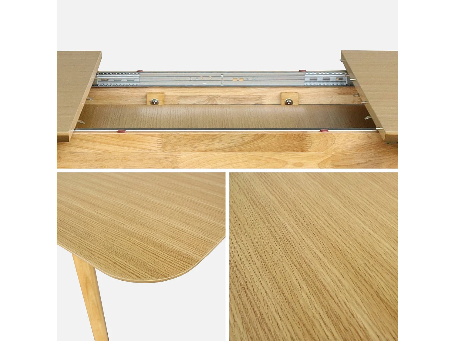 Tavolo da pranzo rettangolare allungabile 160 - 210 cm, rivestito in