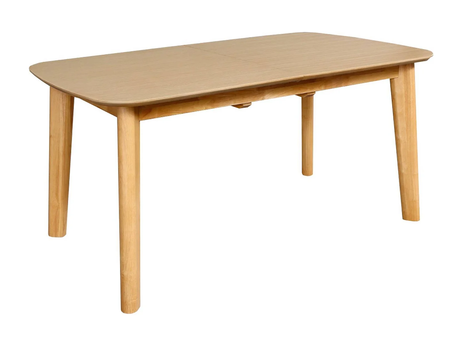 Table à manger extensible rectangulaire 160 - 210cm. placage chêne. teinte naturelle. L 160/210 x P 90 x H 76cm
