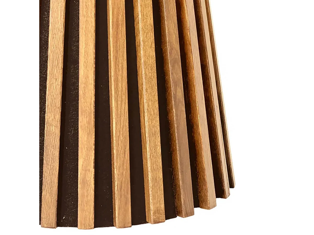 DUBLIN - Table d'appoint Ronde Pied Central Relief MDF Placage Chêne clair