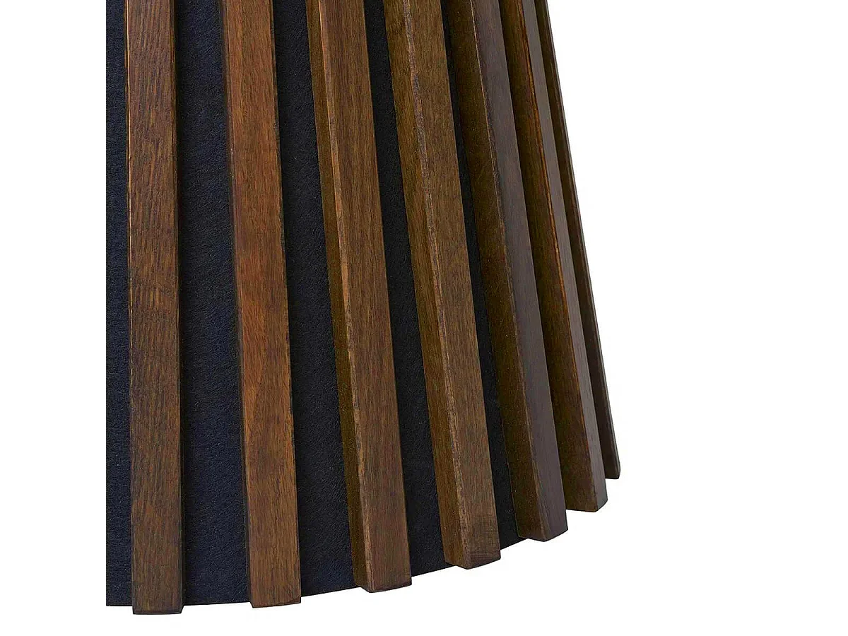 DUBLIN - Table d'appoint Ronde Pied Central Relief MDF Placage Chêne fumé