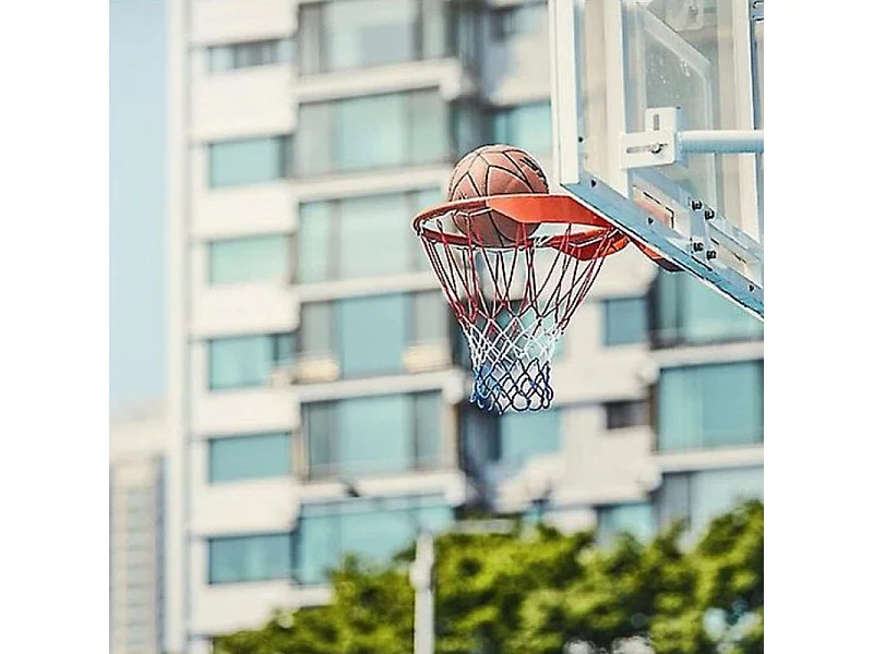 Lot de 2 filets de panier de basket-ball - Rouge, blanc, bleu - Adaptabilité universelle et Installation facile