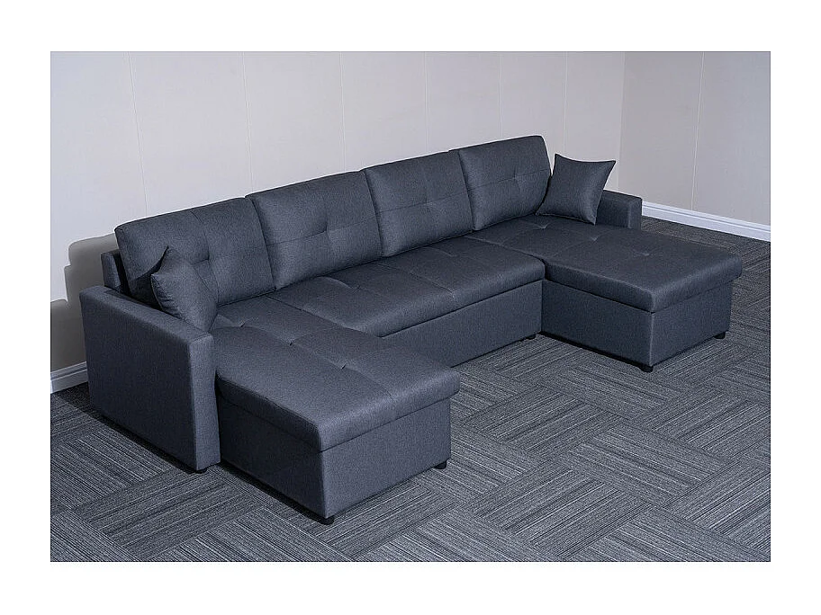 Canapé panoramique convertible gris Romy