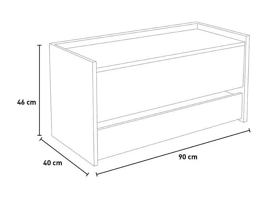 Baule contenitore cassapanca da interno cassetto scorrevole moderno