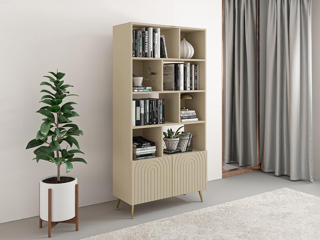 Wohnwand mit 2 Türen & 8 Fächern - Beige - NORSIM von Pascal Morabito günstig online kaufen