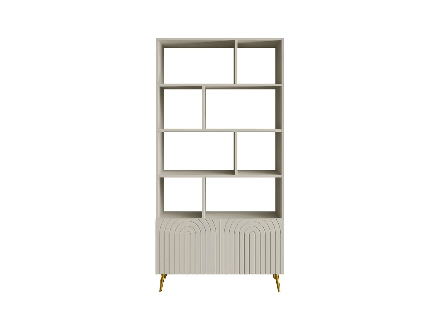 Bibliothèque avec 2 portes et 8 niches - Beige - NORSIM de Pascal Morabito