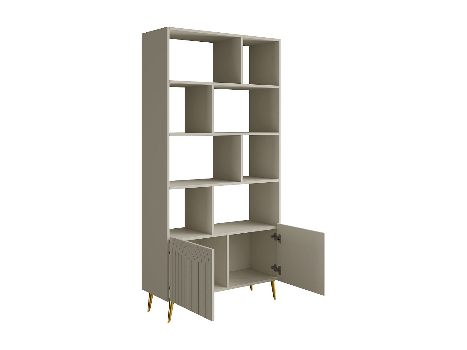 Wohnwand mit 2 Türen & 8 Fächern - Beige - NORSIM von Pascal Morabito günstig online kaufen