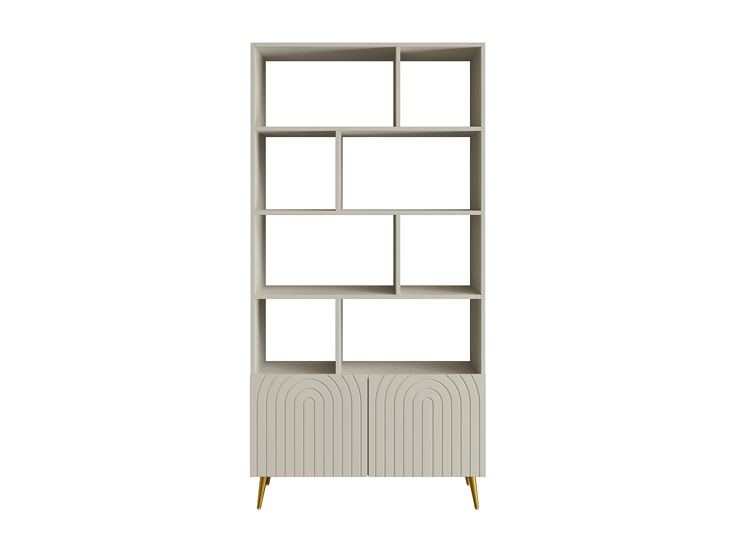 Bibliothèque avec 2 portes et 8 niches - Beige - NORSIM de Pascal Morabito