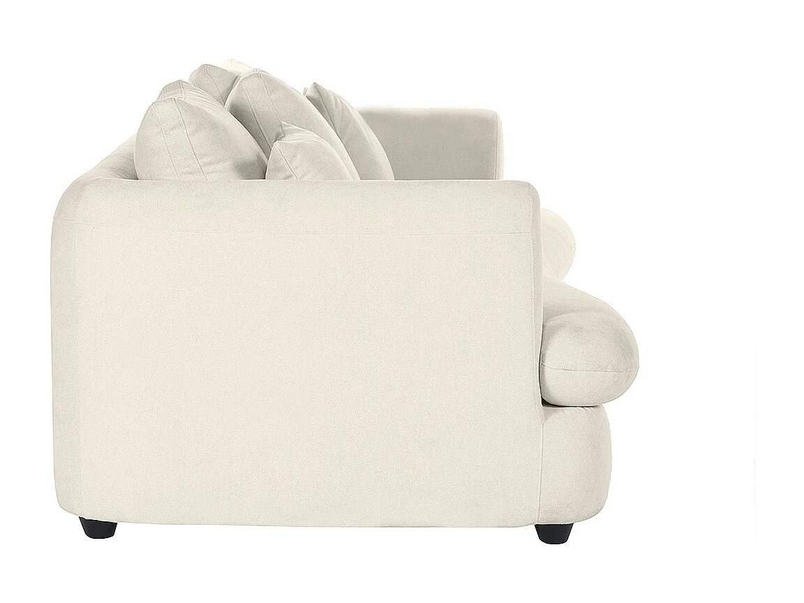 Divano sfoderabile design a fagiolo in tessuto effetto velluto beige chiaro SACHA