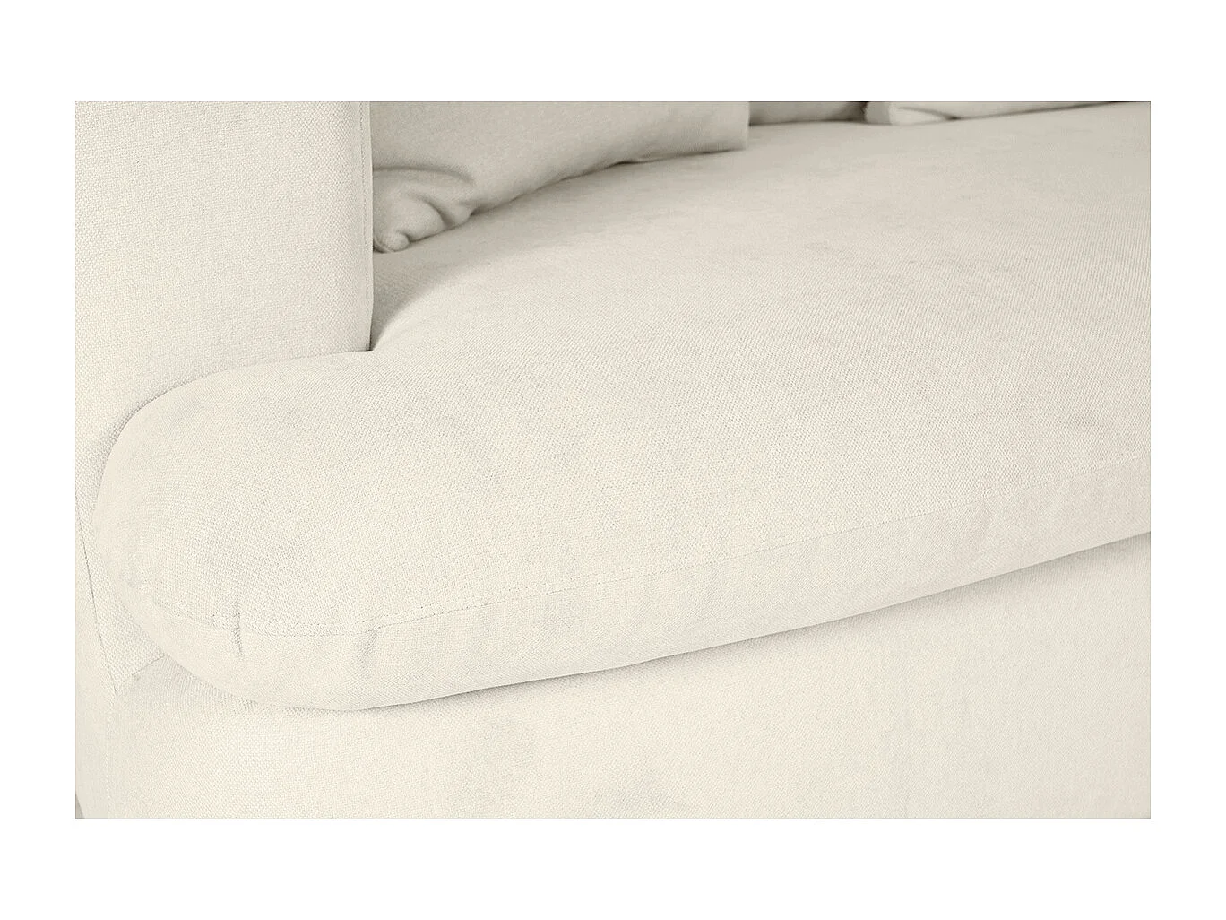 Divano sfoderabile design a fagiolo in tessuto effetto velluto beige chiaro SACHA