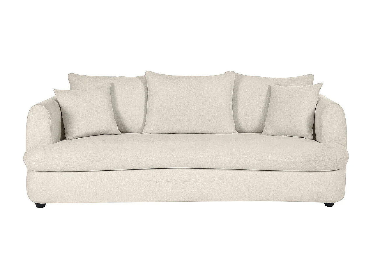 Sofá desenfundable de 3-4 plazas diseño de haba en tela de terciopelo beige claro SACHA