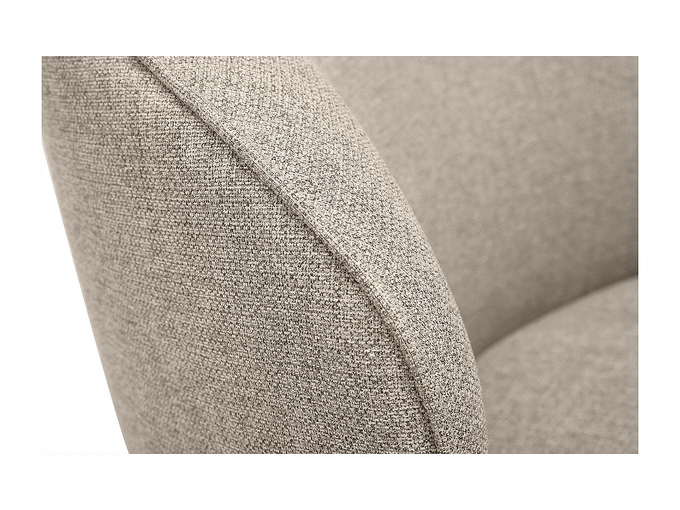 Fauteuil design pivotant en tissu effet velours texturé taupe AMBER