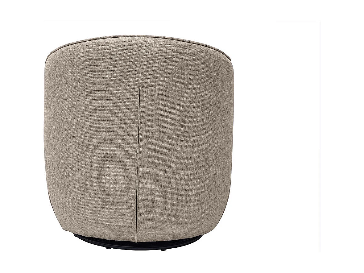 Sillón diseño giratorio de tela efecto terciopelo texturizado color topo AMBER