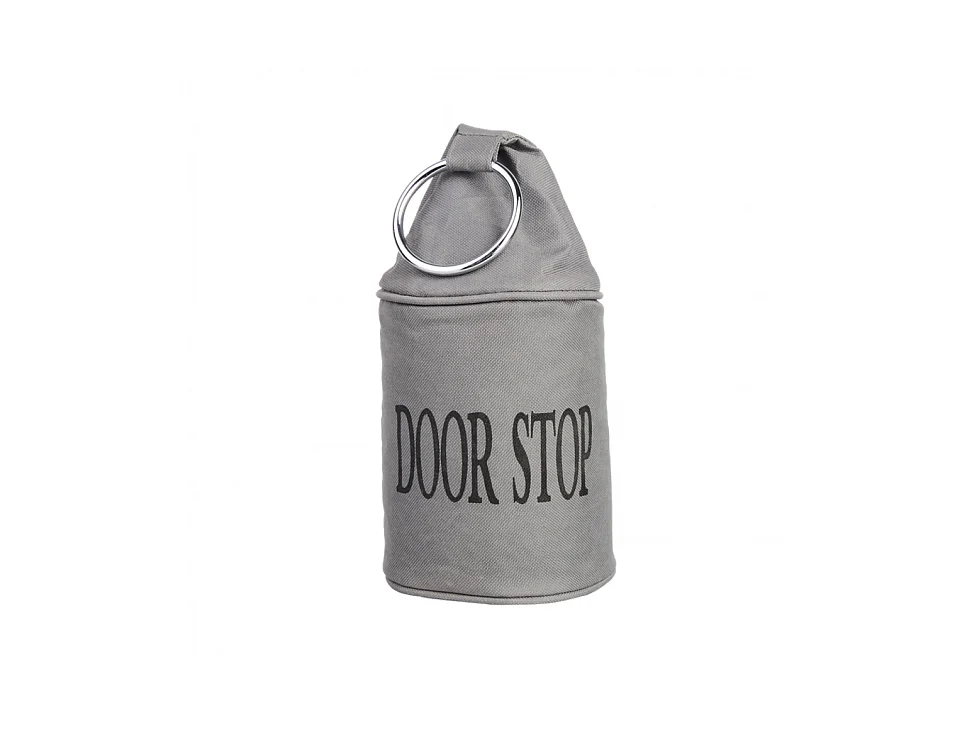 Cale-porte avec anneau - D 13 cm x H 28,5 cm - Gris