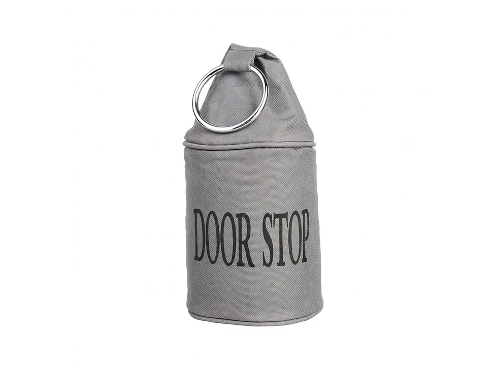 Cale-porte avec anneau - D 13 cm x H 28,5 cm - Gris