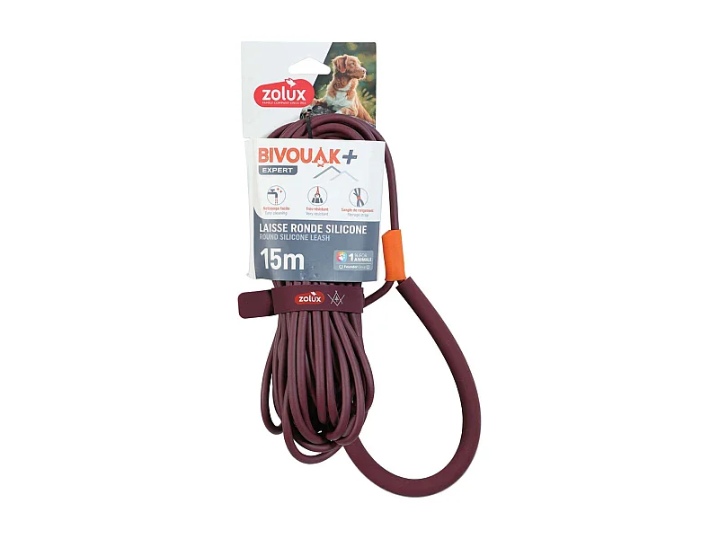Longe ronde en silicone rouge Bivouak 15 m