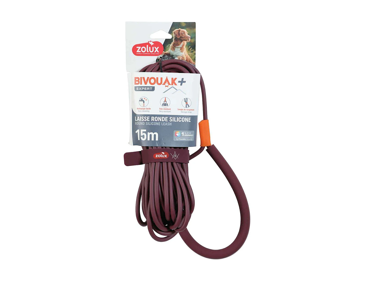 Longe ronde en silicone rouge Bivouak 15 m