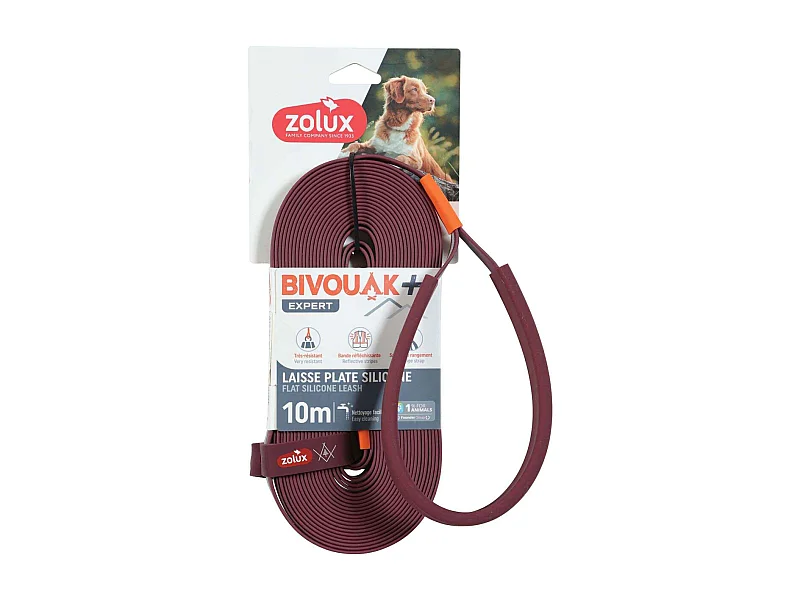 Longe plate en silicone rouge Bivouak 10 m