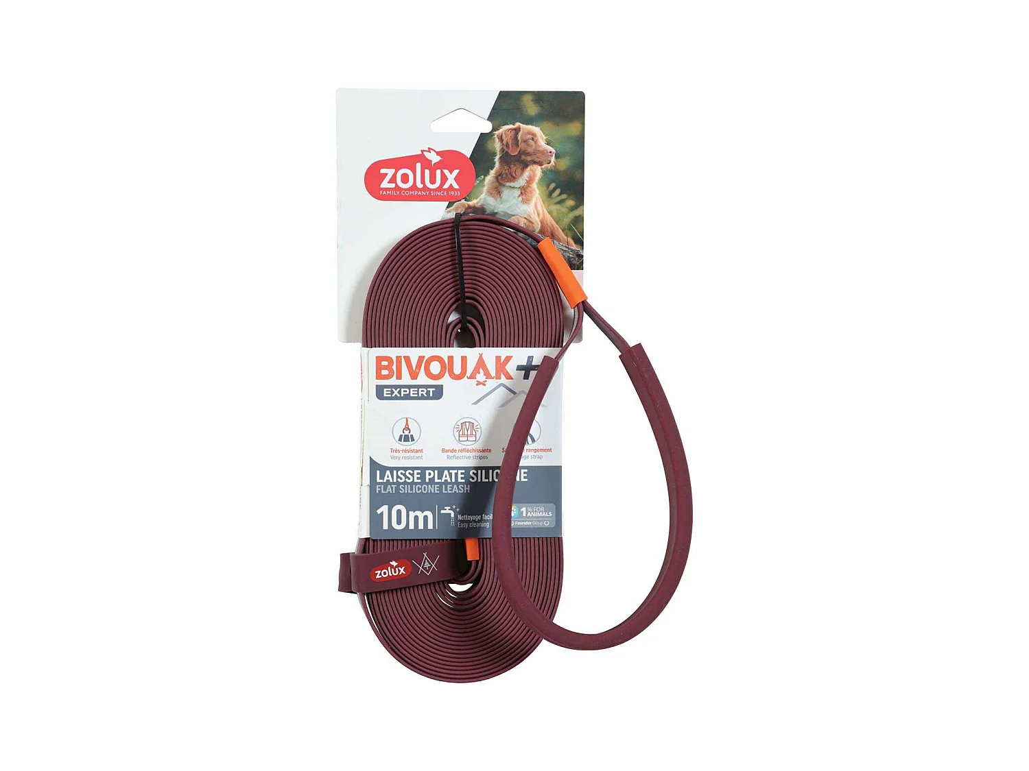 Longe plate en silicone rouge Bivouak 10 m