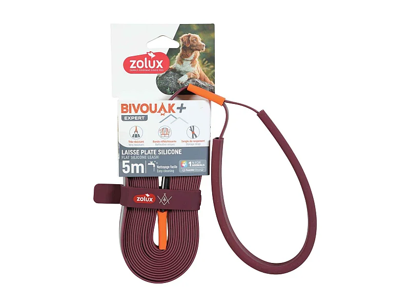 Longe plate en silicone rouge Bivouak 5 m