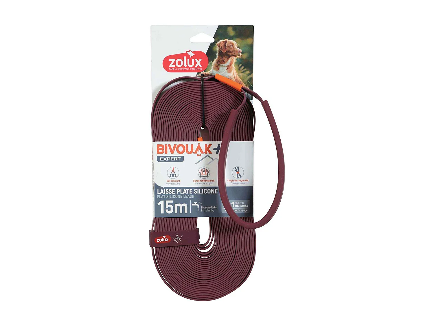 Longe plate en silicone rouge Bivouak 15 m