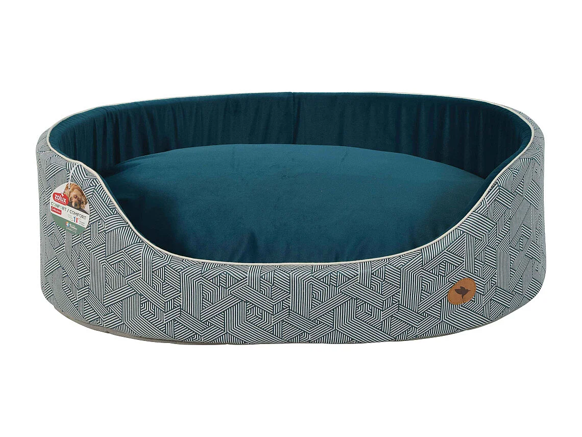 Corbeille bi-matière avec coussin déhoussable Kanga 80 cm