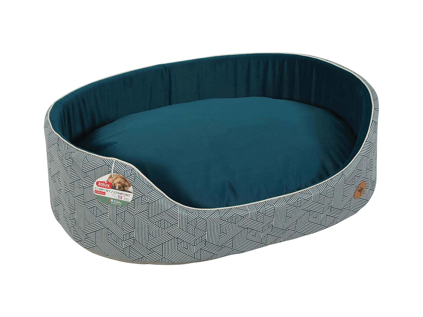 Corbeille bi-matière avec coussin déhoussable Kanga 90 cm