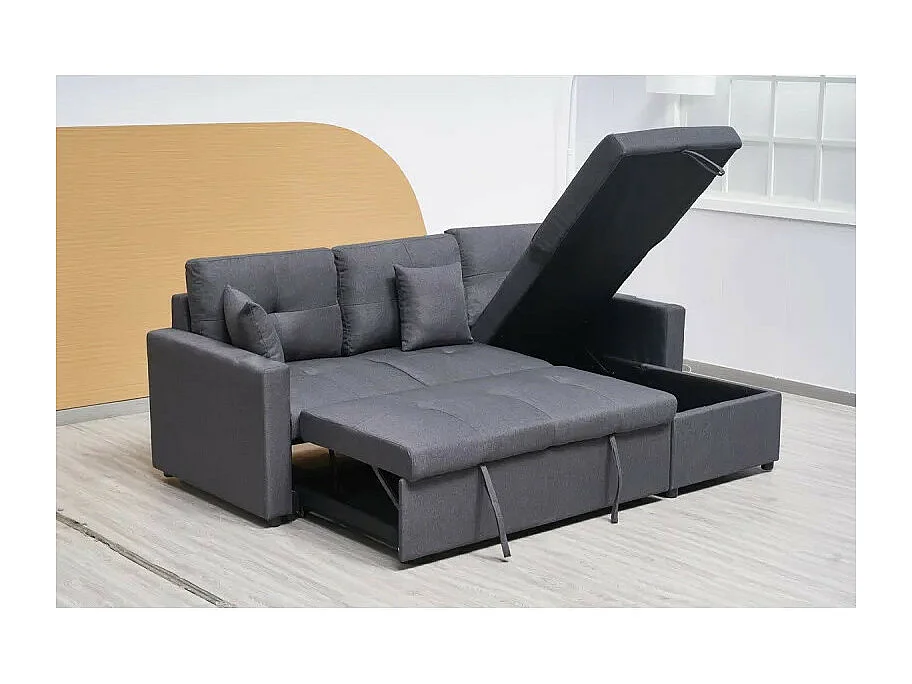 Canapé angle convertible réversible gris Romy