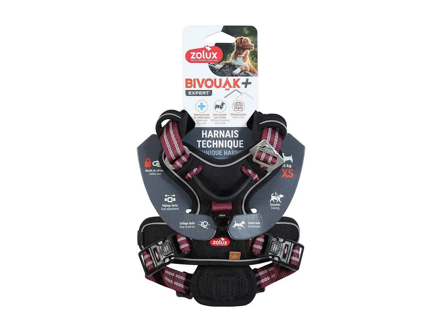 Harnais en tissu respirant rouge Bivouak XS