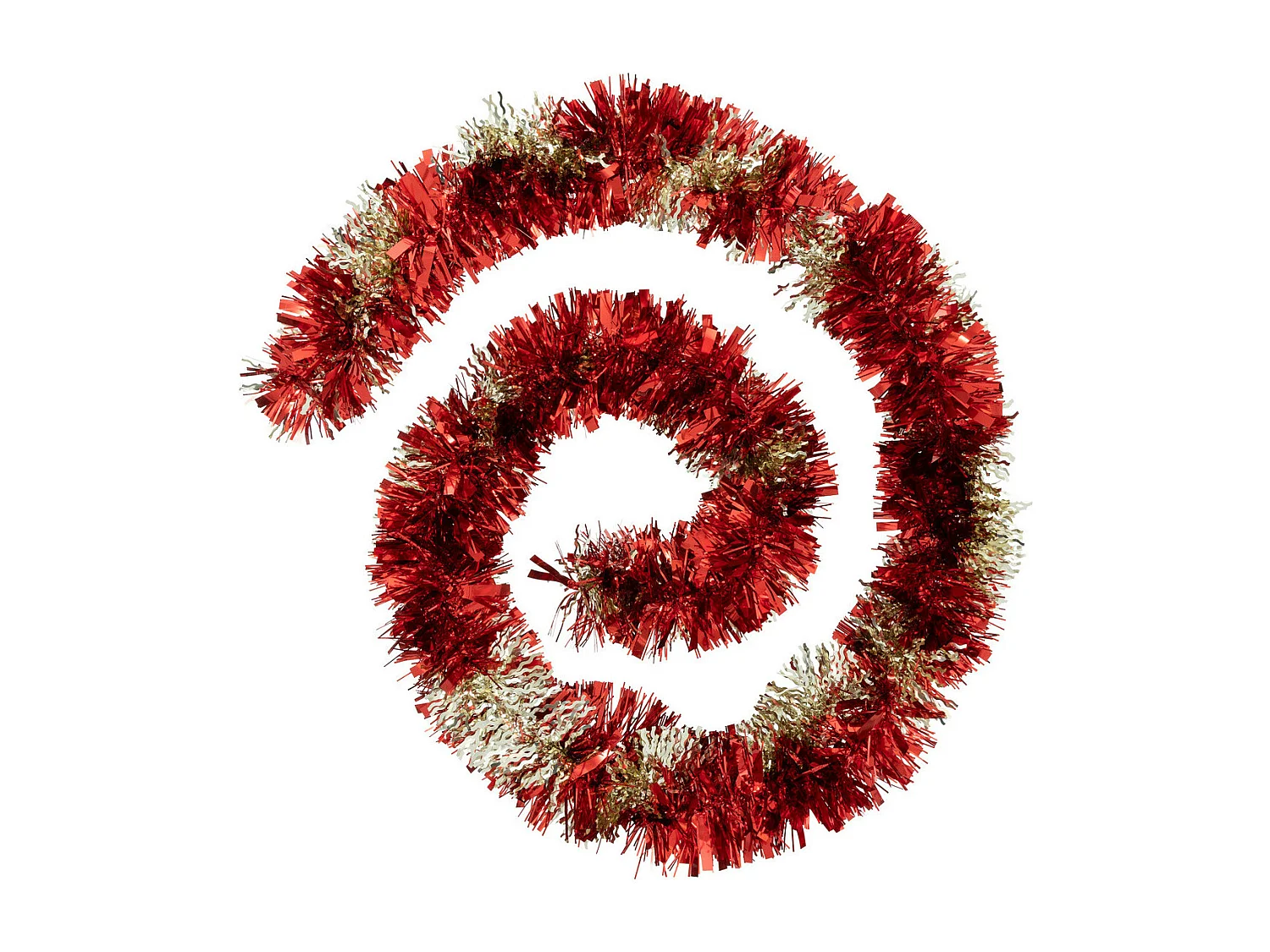Guirlande de Noël large 10 cm Boa mixte Rouge et Or Longueur 2 mètres
