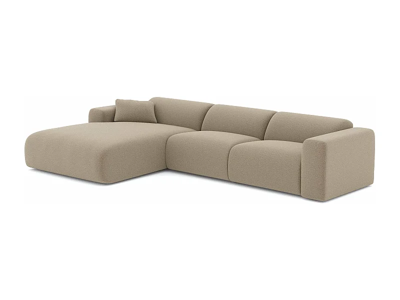 Canapé grand angle gauche bouclette taupe 280cm  MYRA