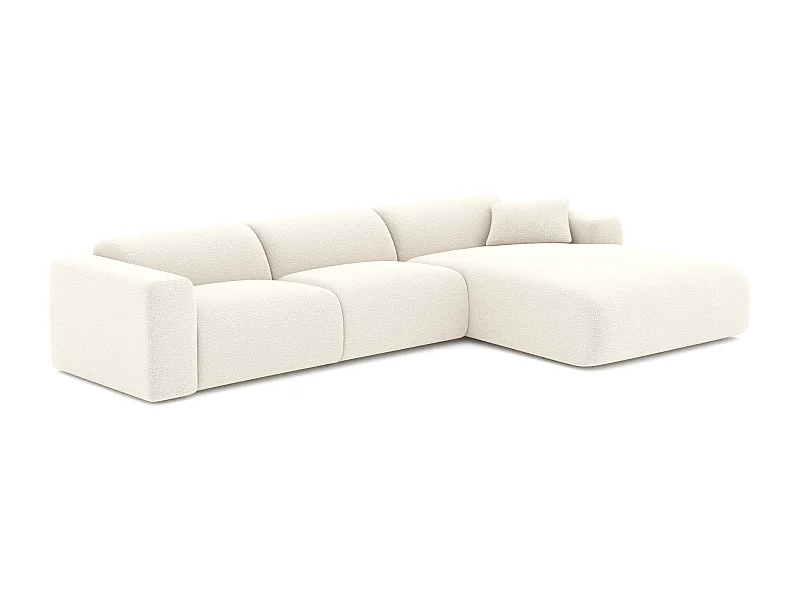 Canapé grand angle droit bouclette crème 280cm  MYRA