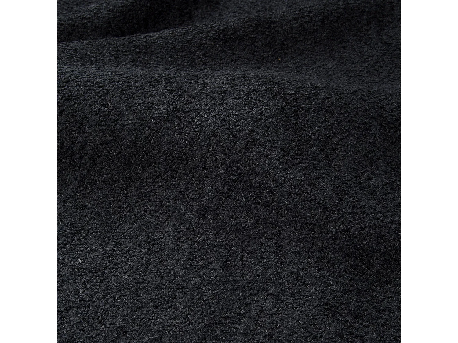 Canapé grand angle droit 5 places MYRA en tissu bouclette anthracite foncé
