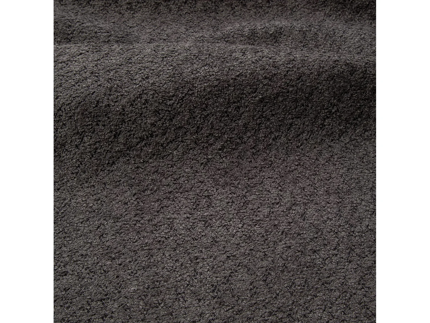 Canapé grand angle droit 5 places MYRA en tissu bouclette gris graphite